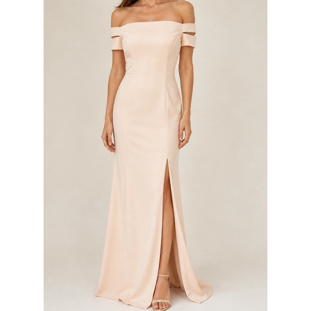 Lauren‎ Ralph Lauren Blush Pink Gown Off Shoulder Formal Dress Size 6